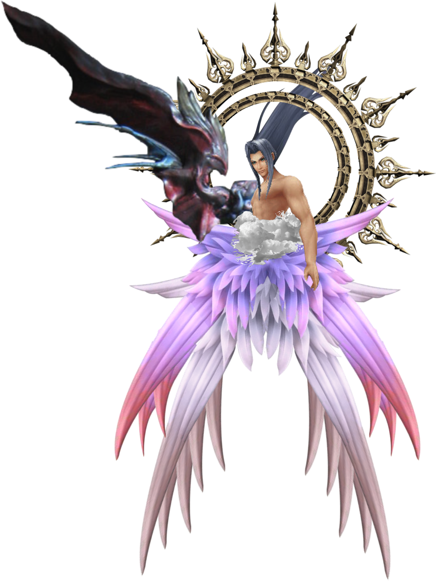 Sephiroth Final Fantasy Floral Fusion PNG Image