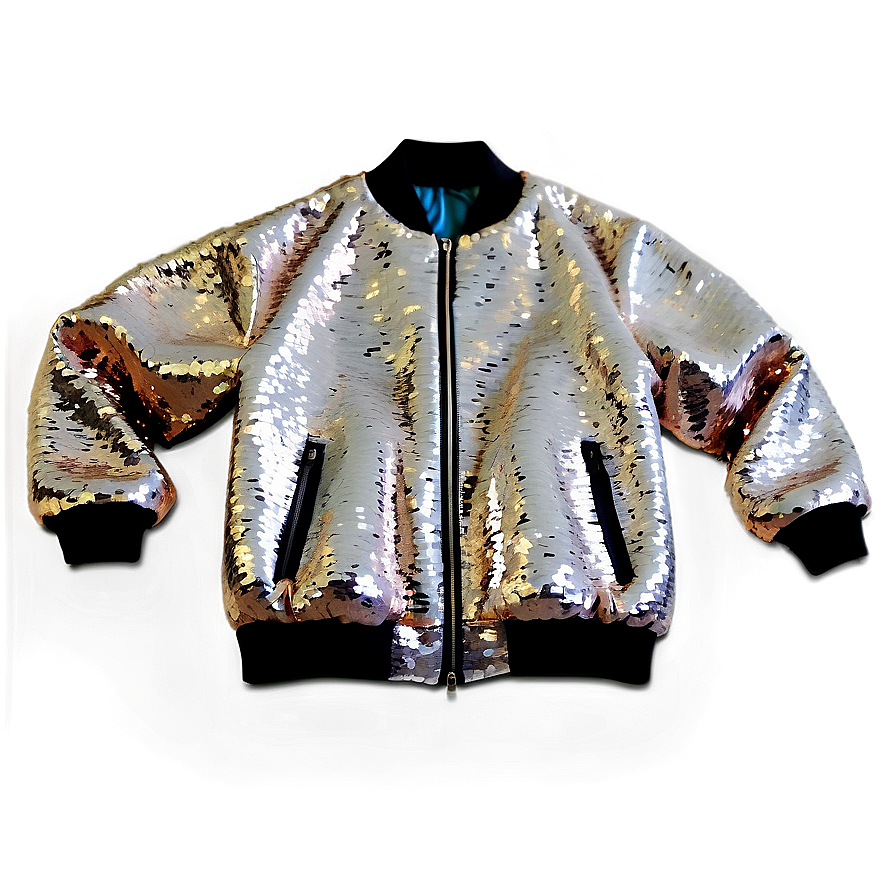 Sequin Bomber Jacket Sparkly Png Elm PNG Image