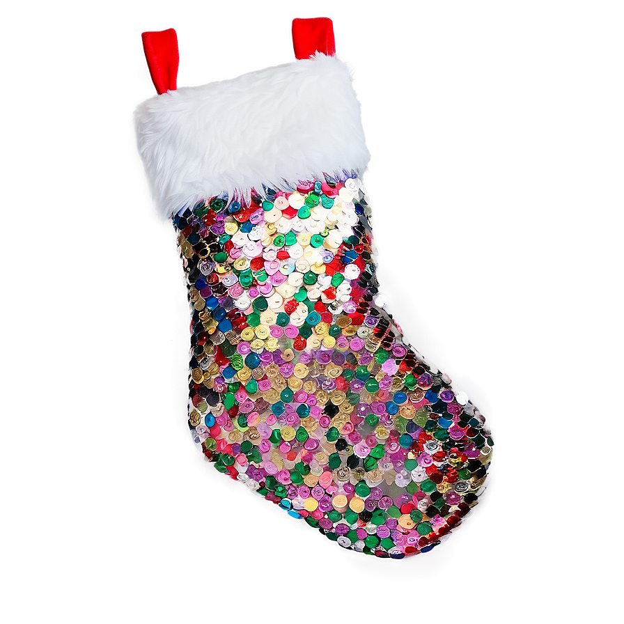 Sequin Christmas Stocking Png Bll98 PNG Image