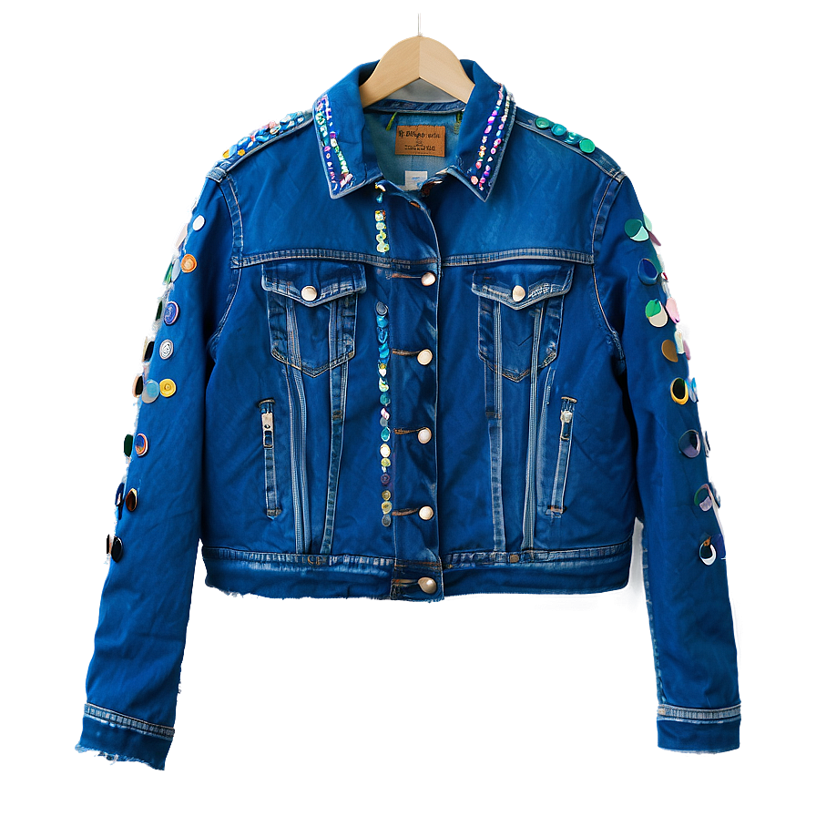 Sequin Denim Jacket Png 14 PNG Image