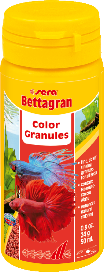 Sera Bettgran Color Granules Betta Fish Food Container PNG Image