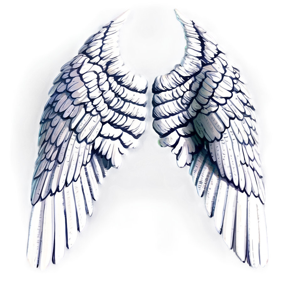 Seraphic White Wings Drawing Png 71 PNG Image