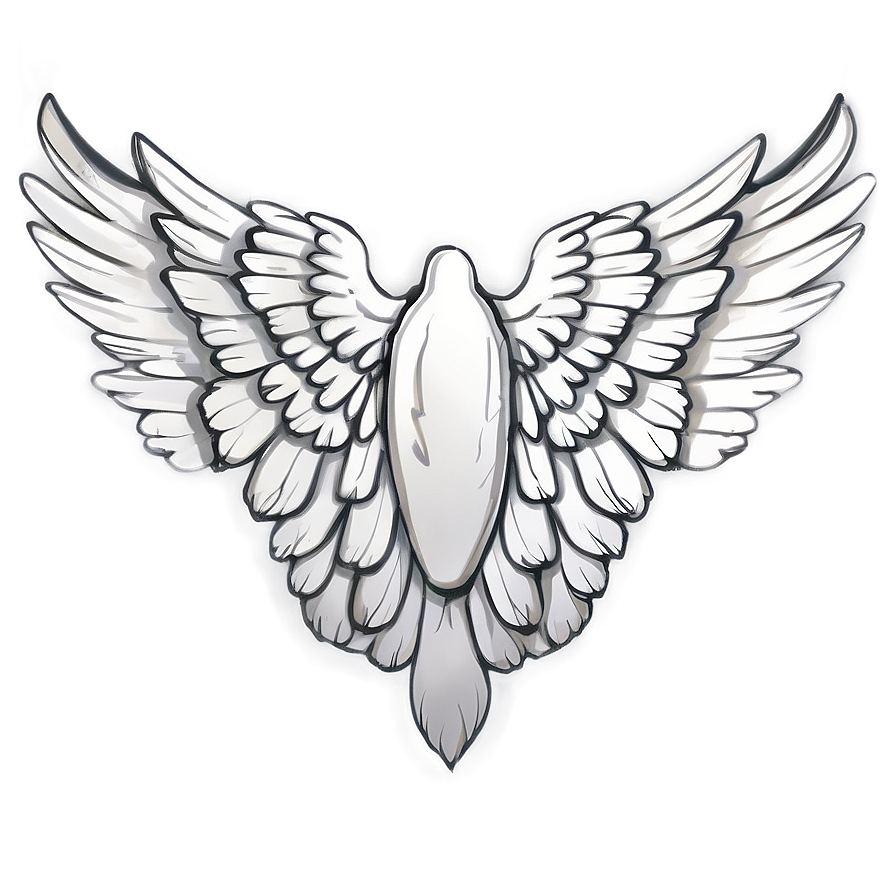 Seraphic White Wings Drawing Png Ekq69 PNG Image