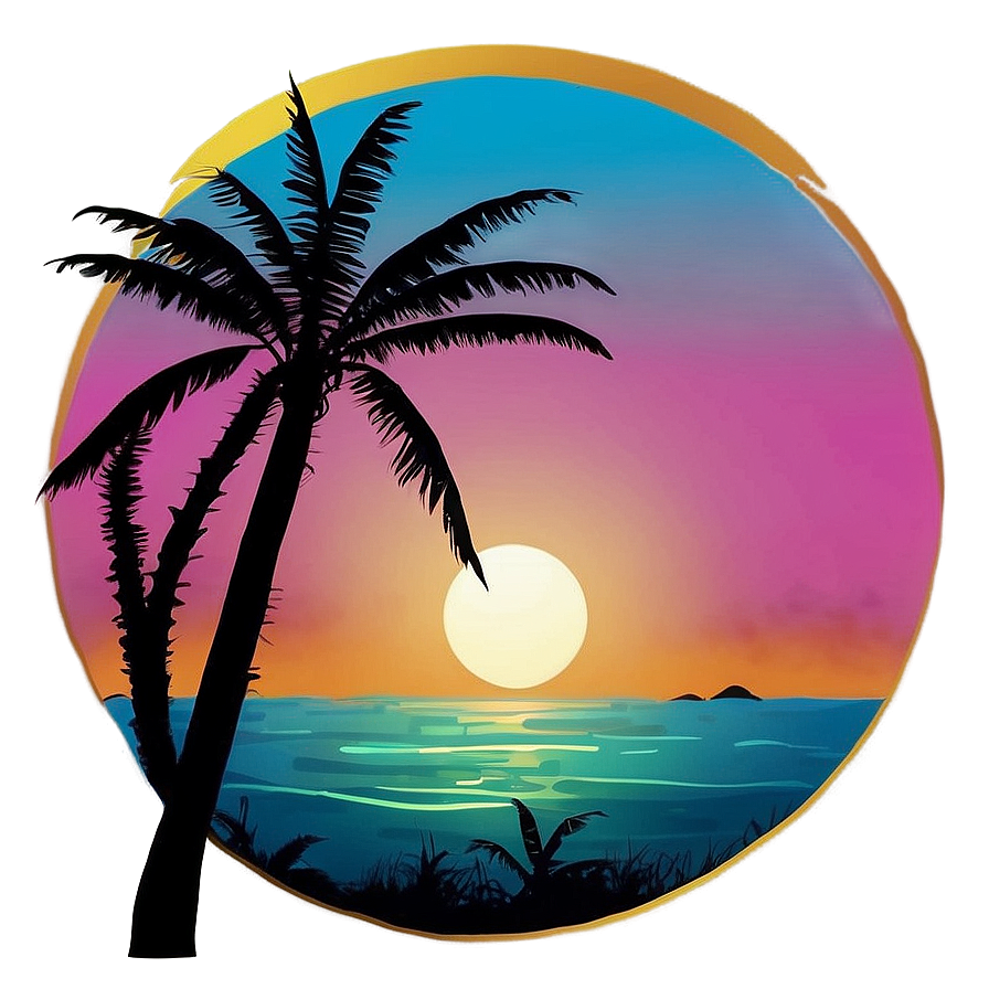 Serene Beachside Sunset Landscape Png Cyo PNG Image