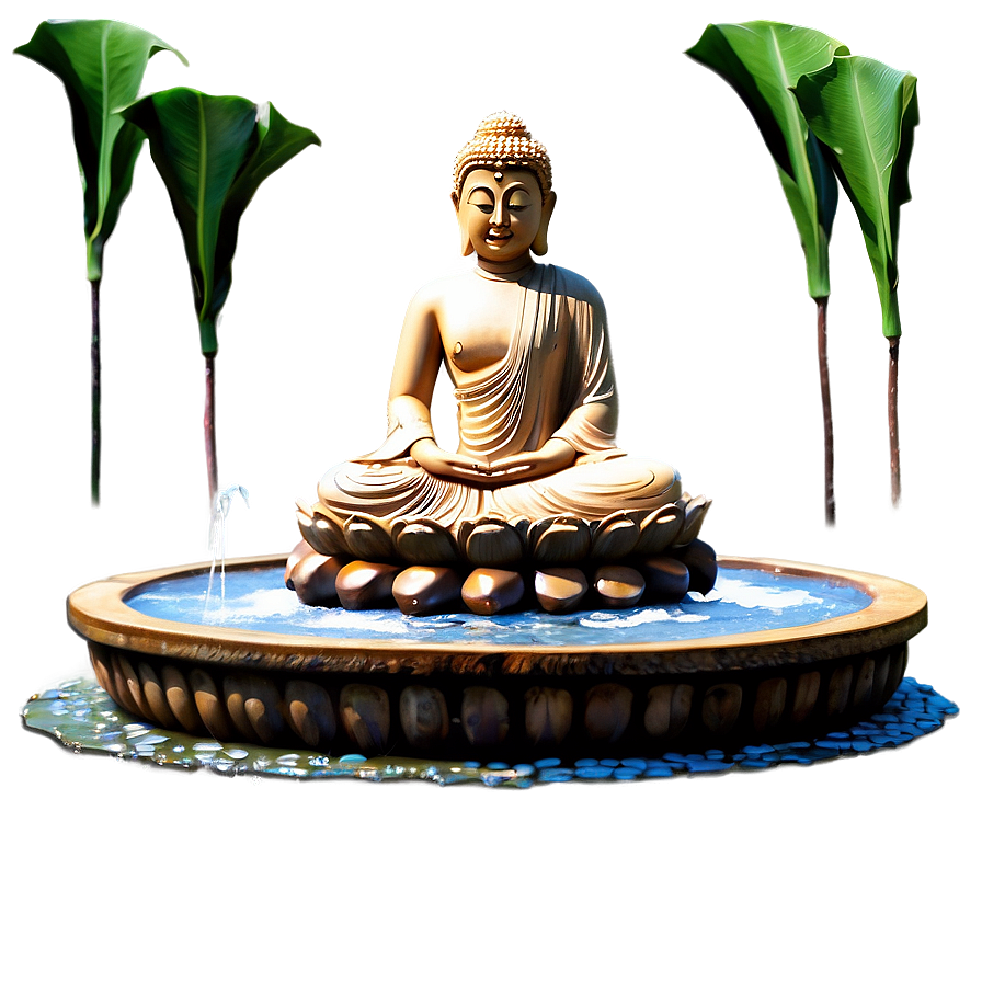 Serene Buddha Fountain Png Igo32 PNG Image