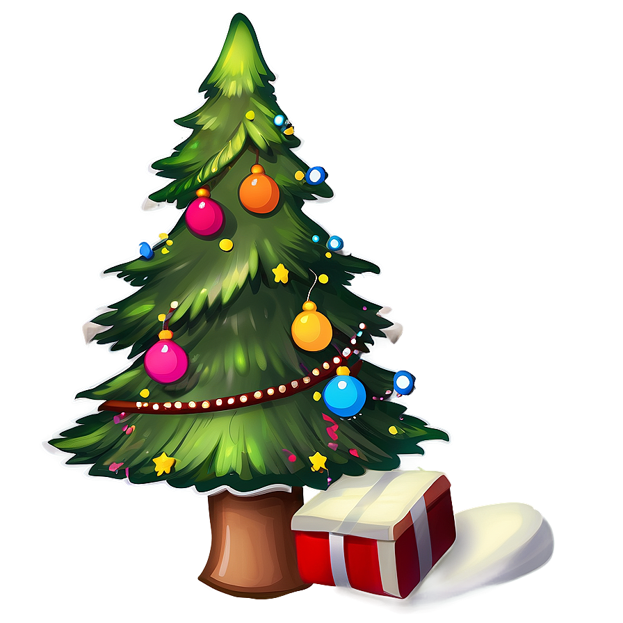 Serene Cute Christmas Tree Graphic Png Ekg PNG Image