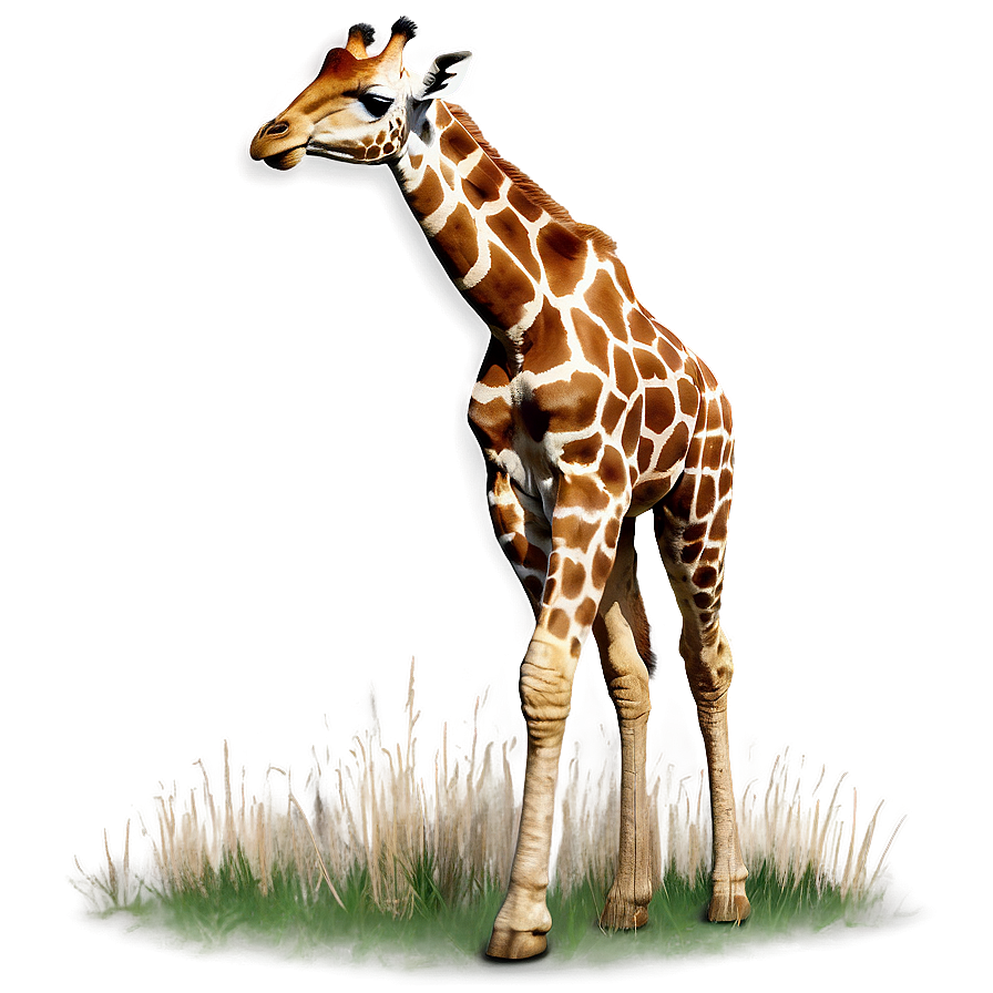 Serene Giraffe Graze Png Puo PNG Image