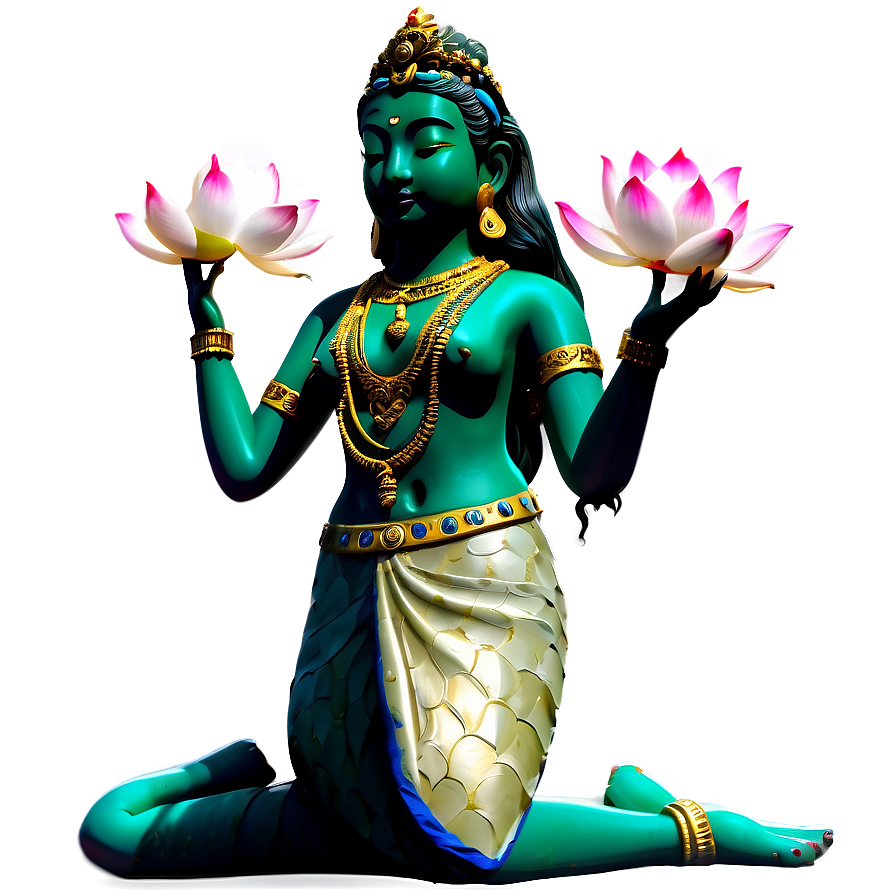 Serene Lotus Goddess Png 06252024 PNG Image