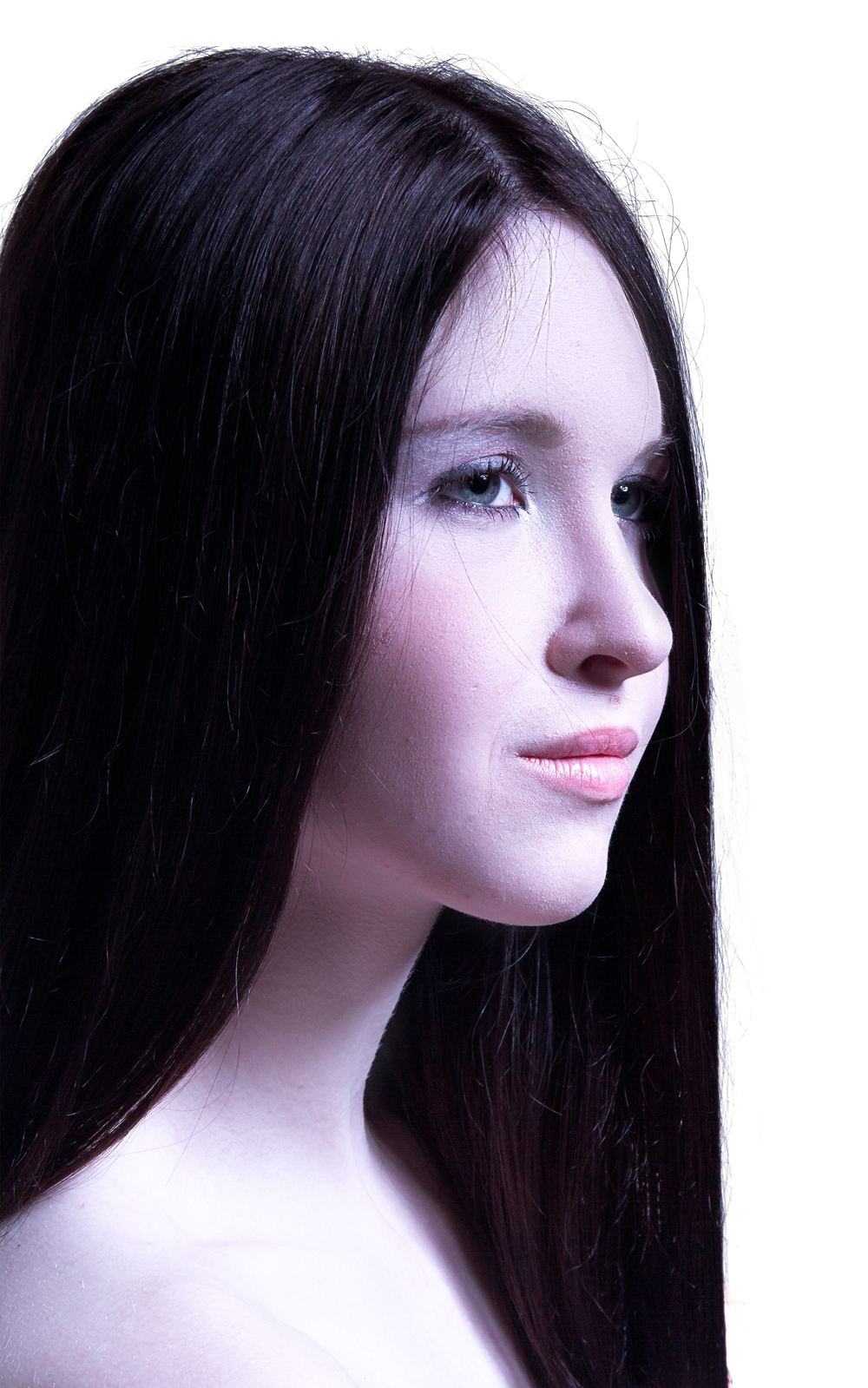 Serene Profile Portrait Woman PNG Image