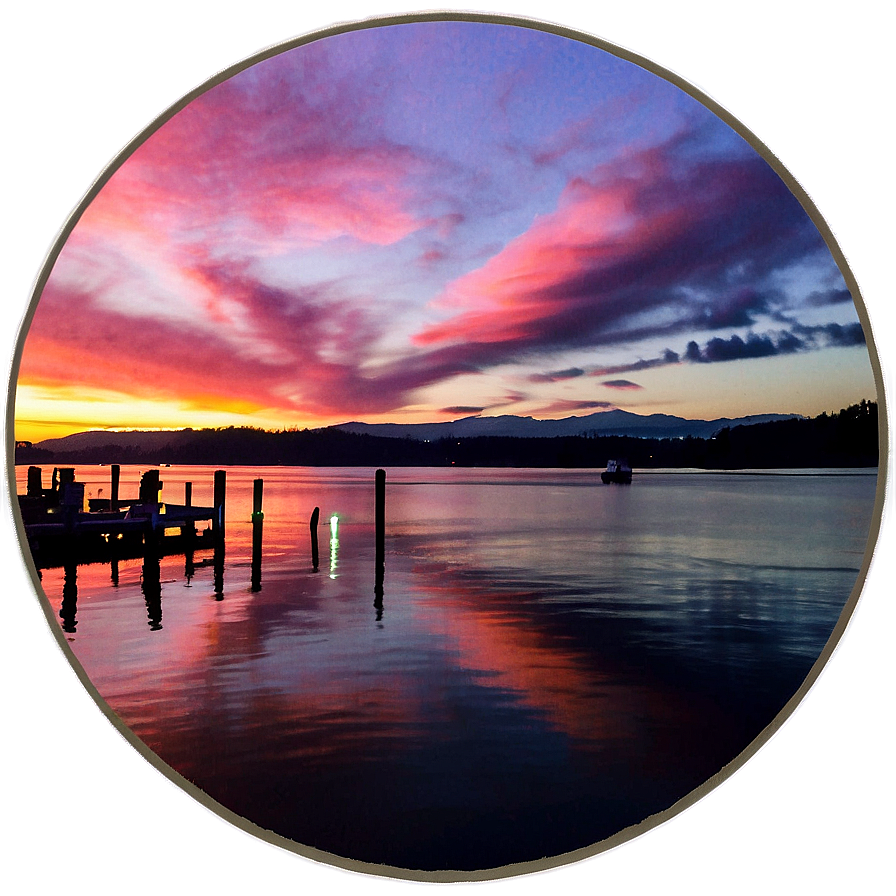 Serene Puget Sound Sunset Png Pee87 PNG Image