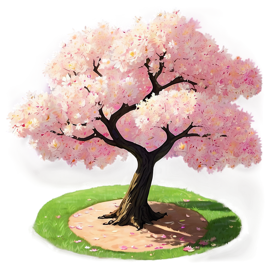 Serene Sakura Tree Garden Png Imv72 PNG Image