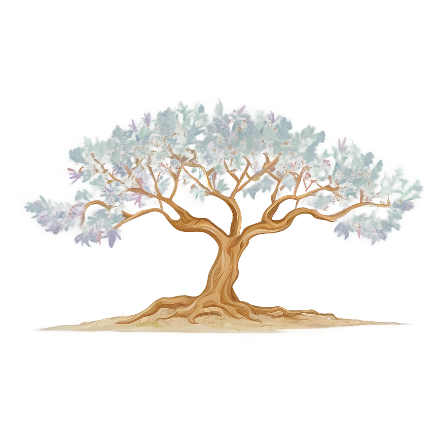 Serene Tree Outline Png Pjx PNG Image