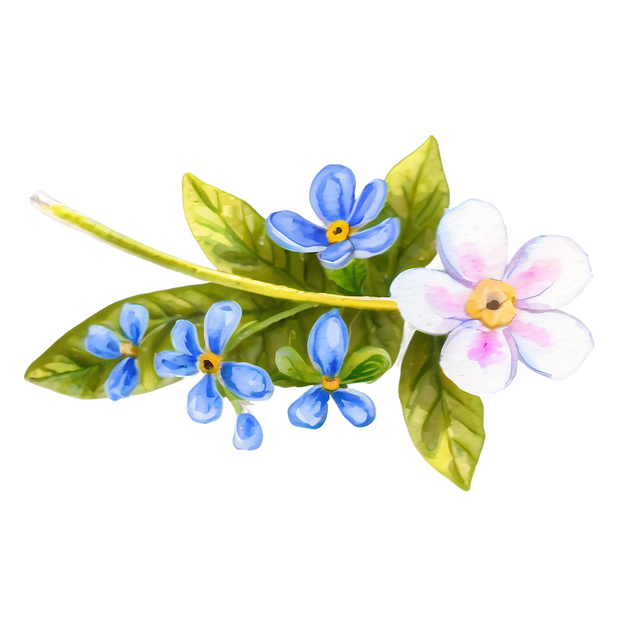 Serene Watercolor Floral Png Obq PNG Image