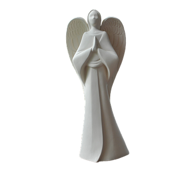 Serene White Angel Figurine PNG Image