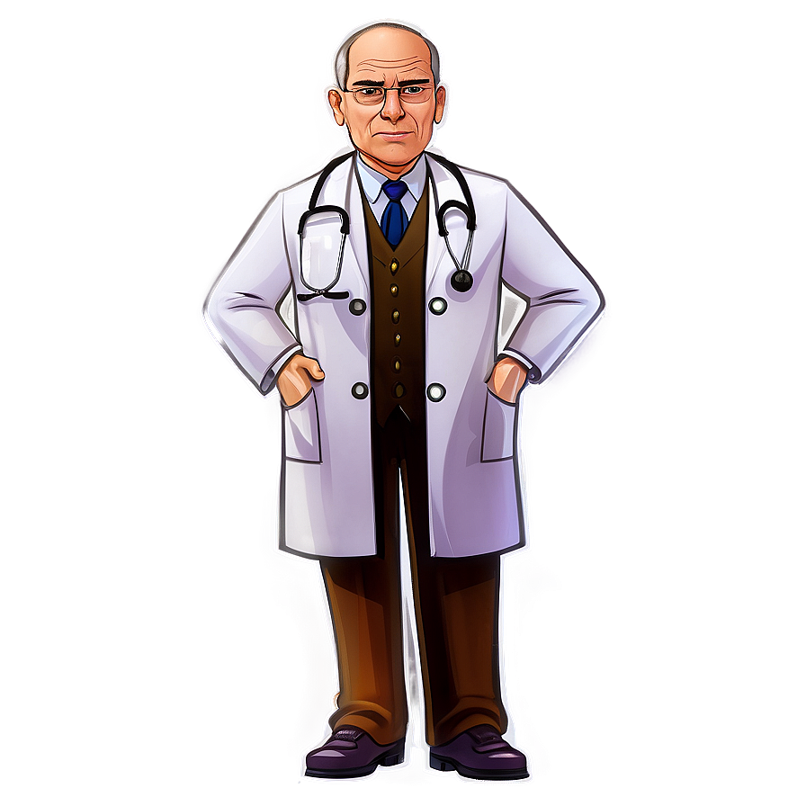 Serious Cartoon Doctor Png Fjk PNG Image