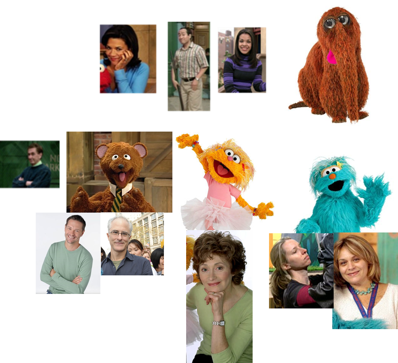 Sesame Street Castand Characters Collage PNG Image