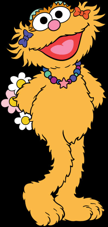 Sesame Street Character Zoe Standing PNG Image