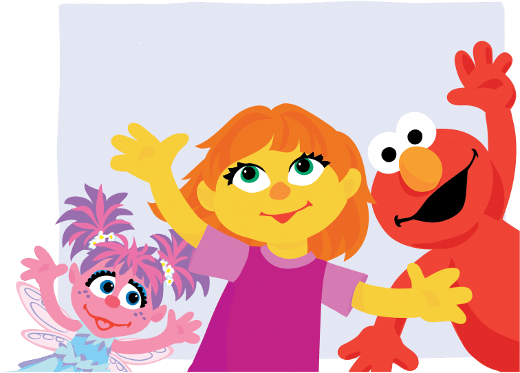 Sesame Street Friends Waving PNG Image