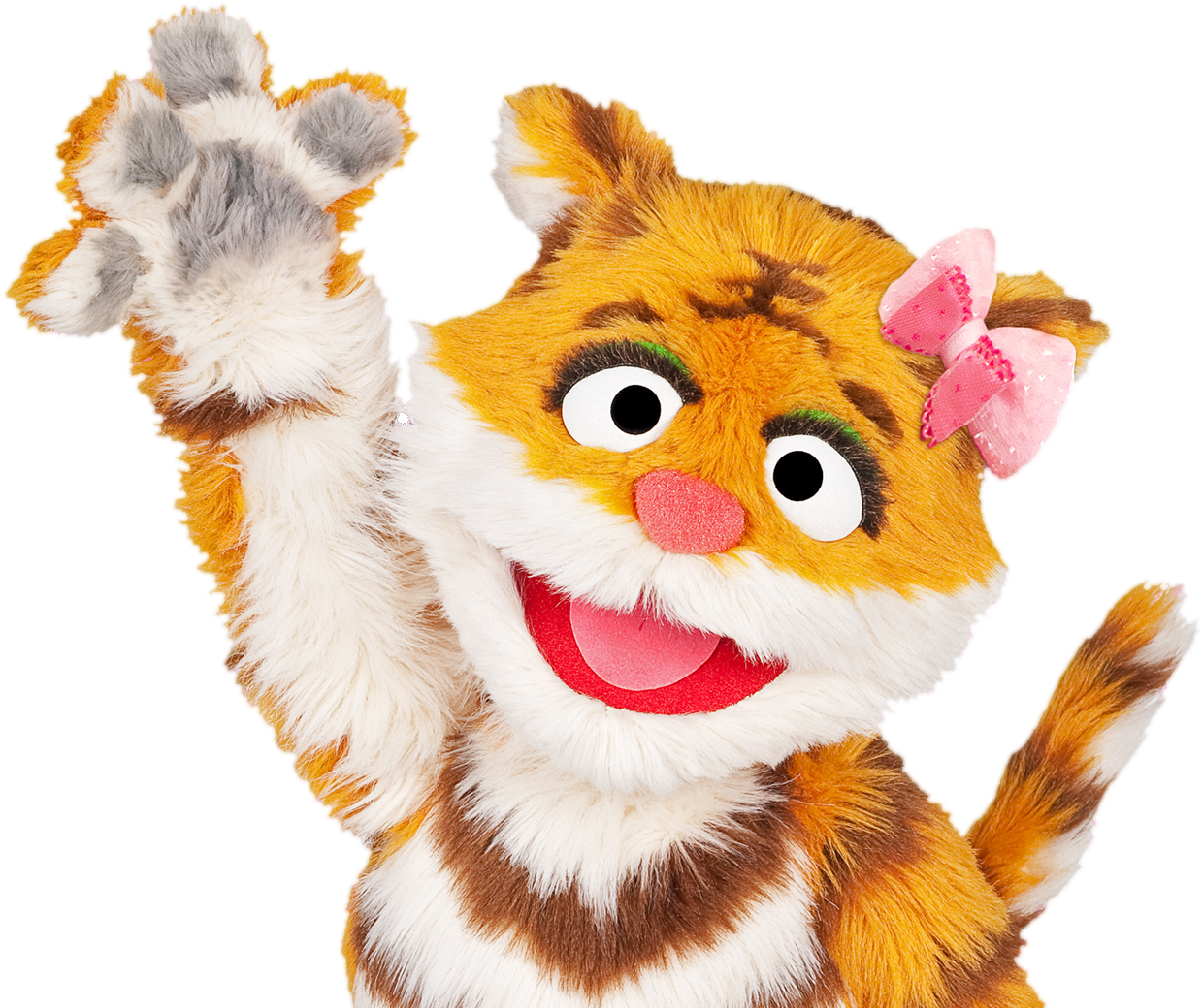 Sesame Street Tiger Character Waving PNG Image