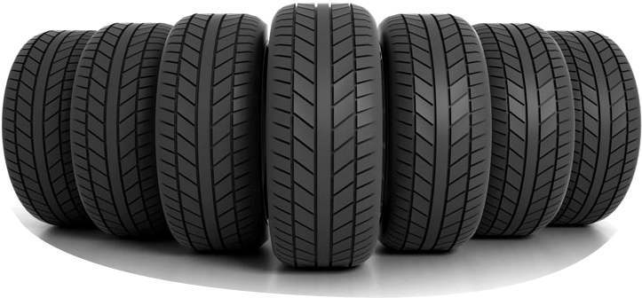 Setof Five Car Tyres PNG Image