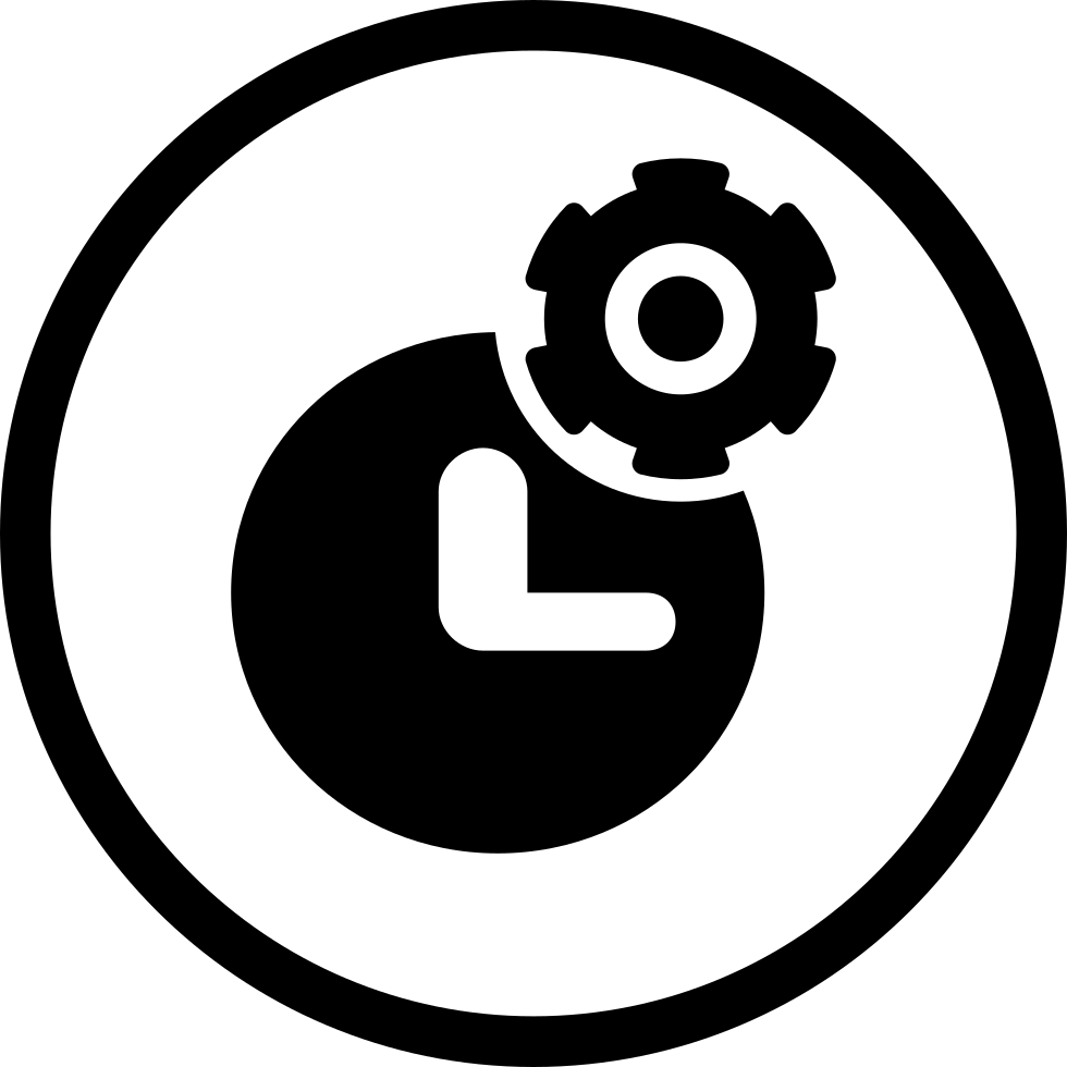 Settings Gear Clock Icon PNG Image