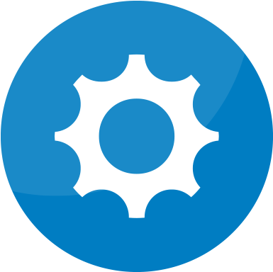 Settings Gear Icon Blue Background PNG Image