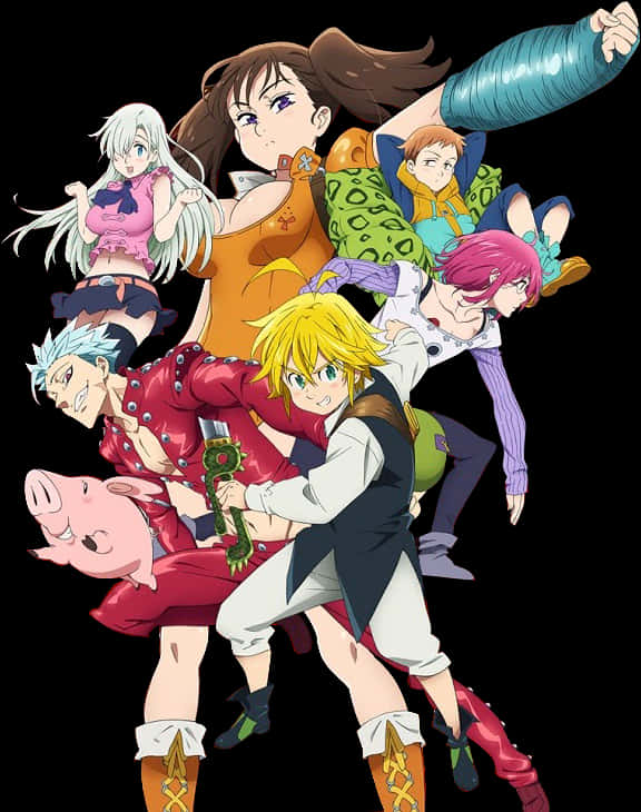 Seven Deadly Sins Anime Characters PNG Image