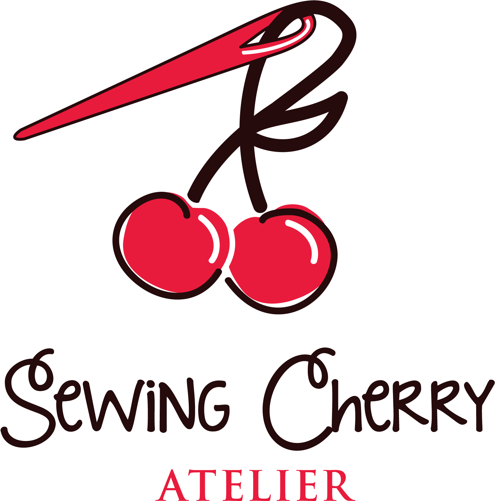 Sewing Cherry Atelier Logo PNG Image