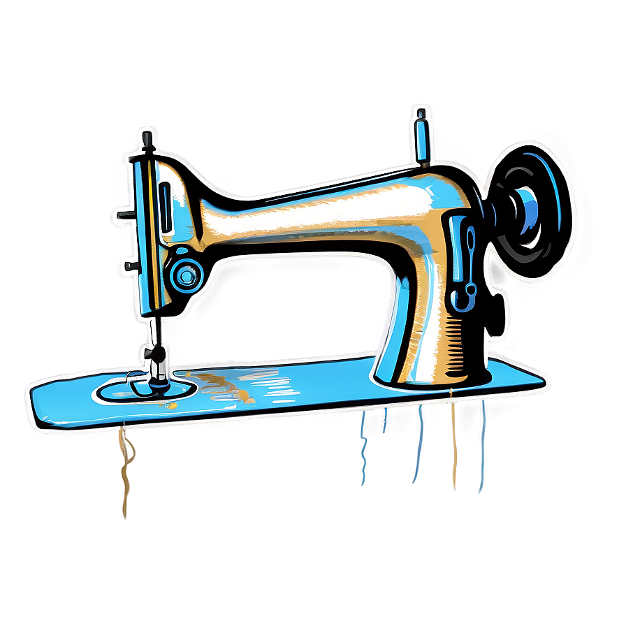 Sewing Machine With Fabric Png 05252024 PNG Image