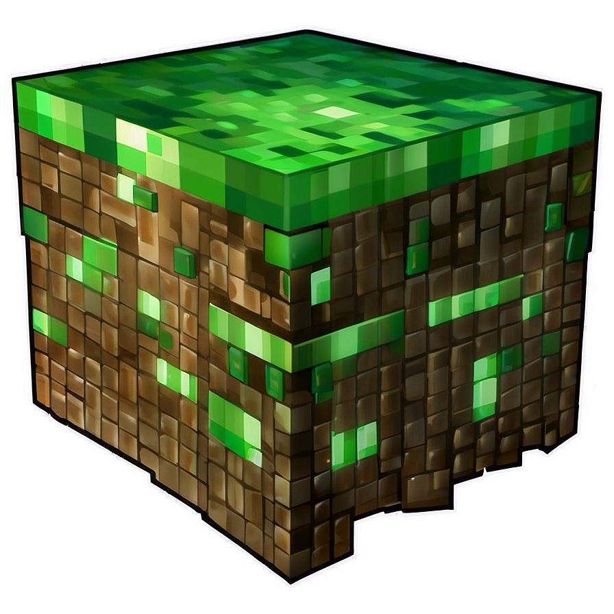 Shaded Minecraft Grass Block Png 05252024 PNG Image