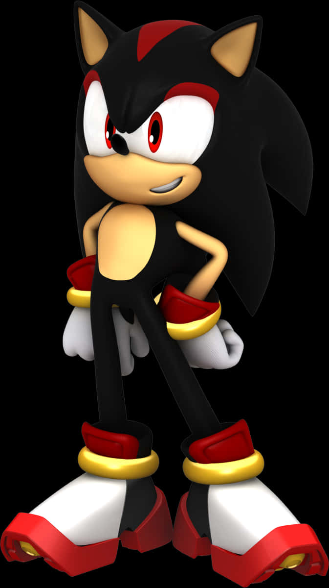 Shadow The Hedgehog Standing Pose PNG Image