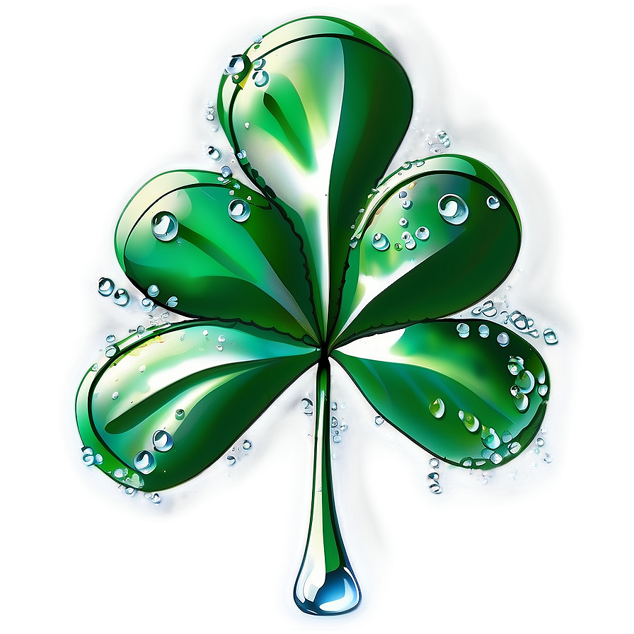 Shamrock With Dew Drops Png 50 PNG Image