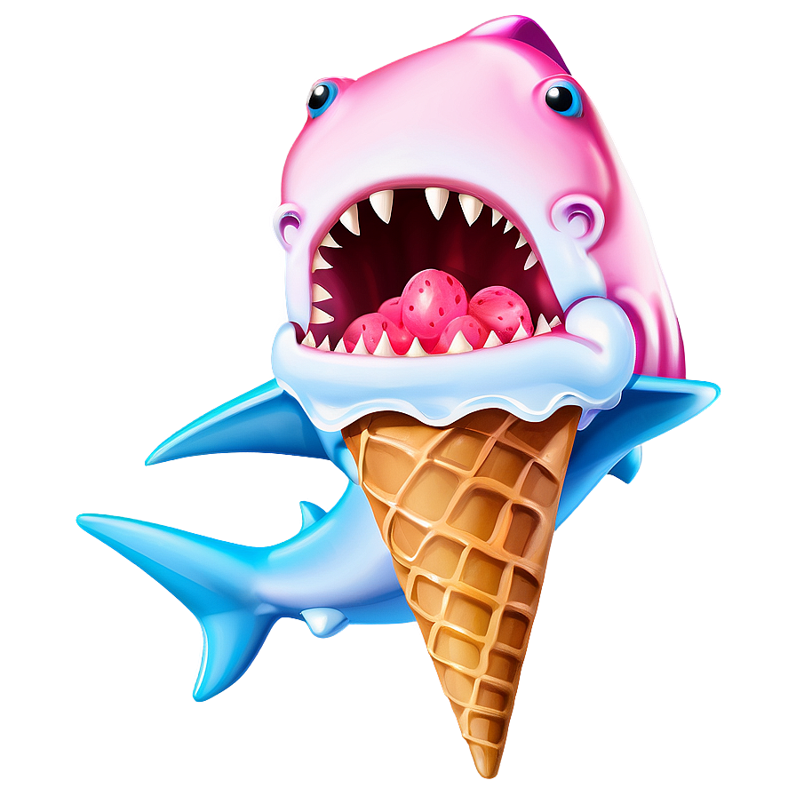 Shark Cartoon With Ice Cream Png 72 PNG Image