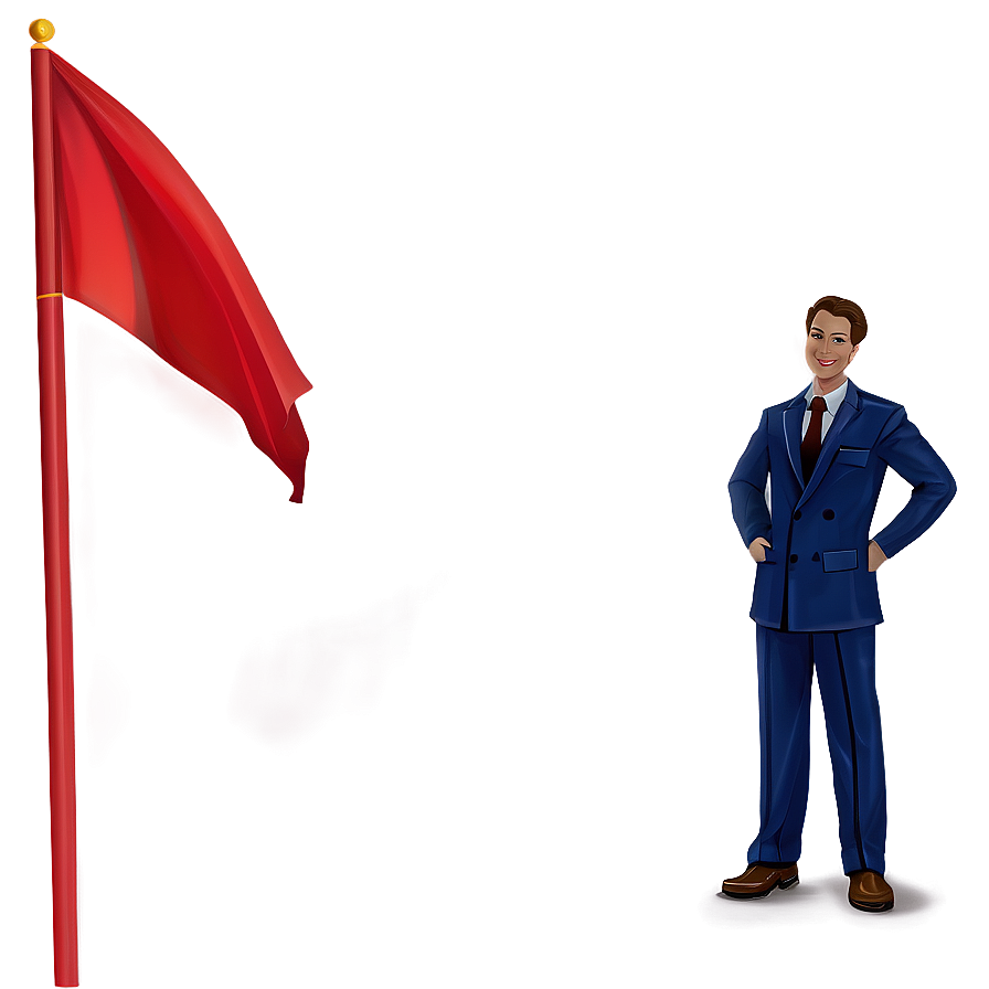 Sharp Red Flag Perspective Png Uly66 PNG Image