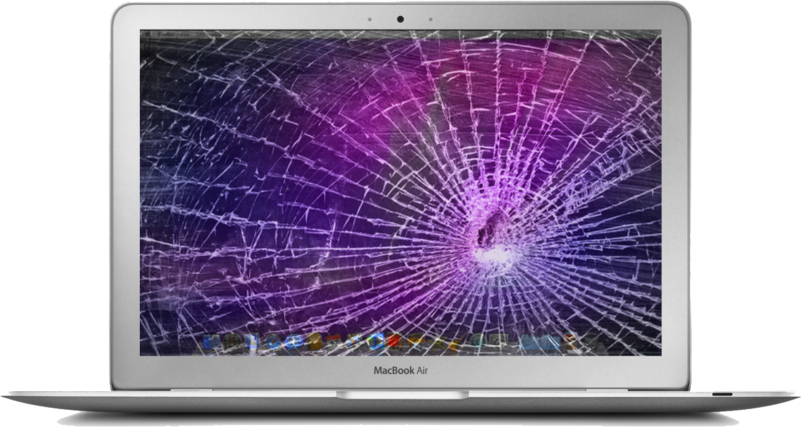 Shattered Laptop Screen PNG Image