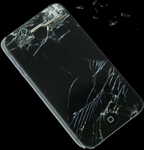 Shattered Smartphone Screen PNG Image