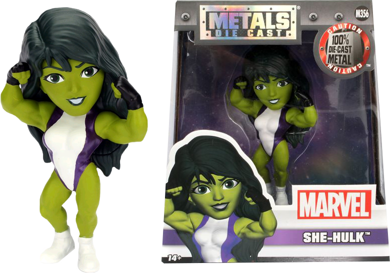 She Hulk Metals Die Cast Figure Packaging PNG Image