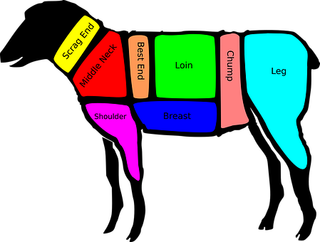 Sheep Cuts Diagram PNG Image