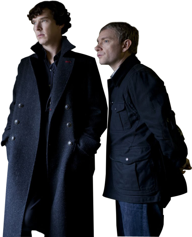 Sherlockand Partner Standing Sideby Side PNG Image