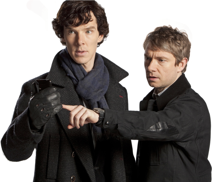 Sherlockand Watson Detective Duo PNG Image