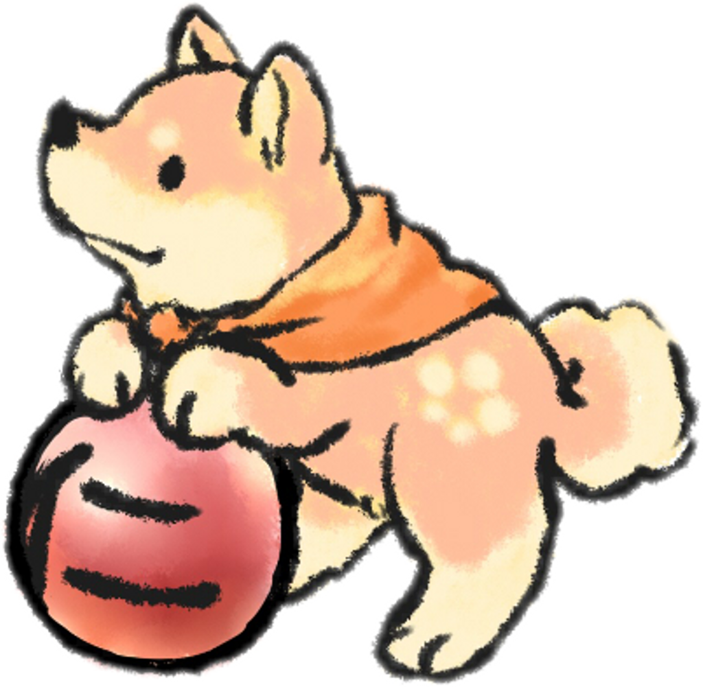 Shiba Inu Playing With Ball.png PNG Image