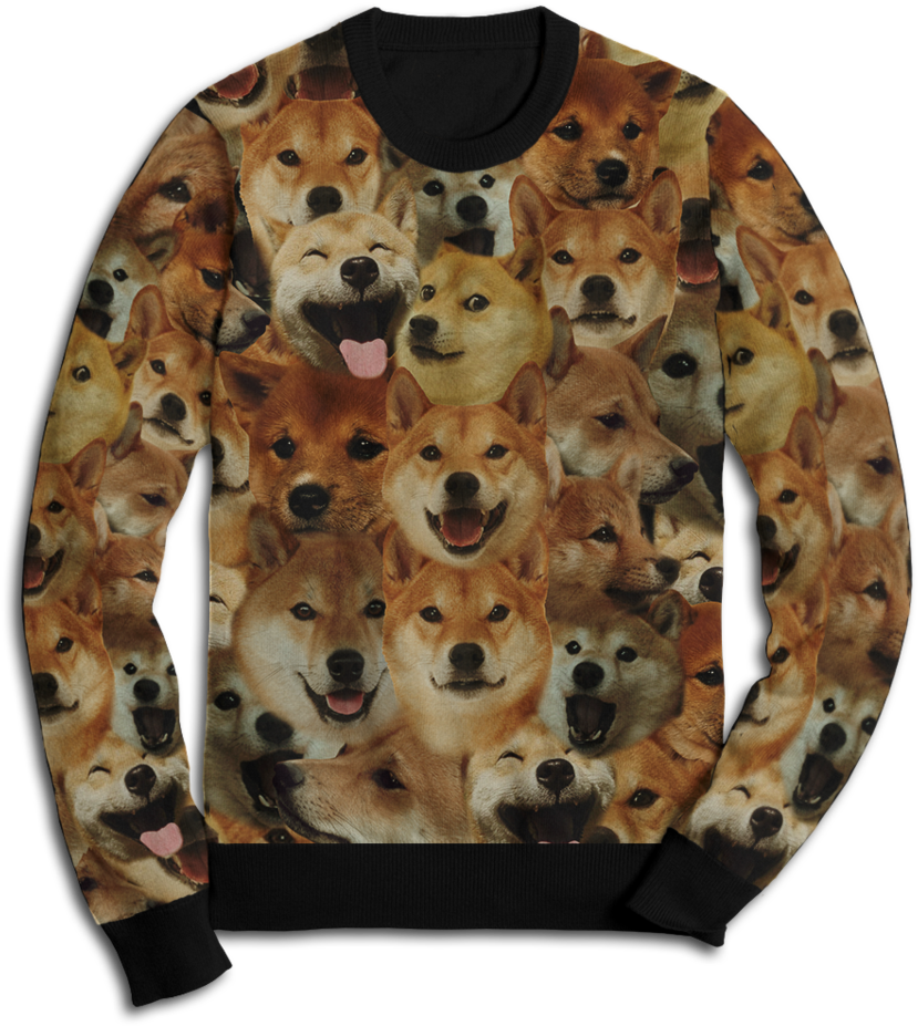 Shiba Inu Print Sweater PNG Image