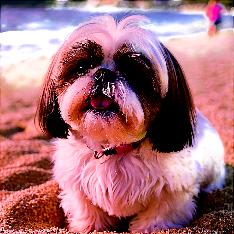 Shih Tzu At The Beach Png Hlb PNG Image