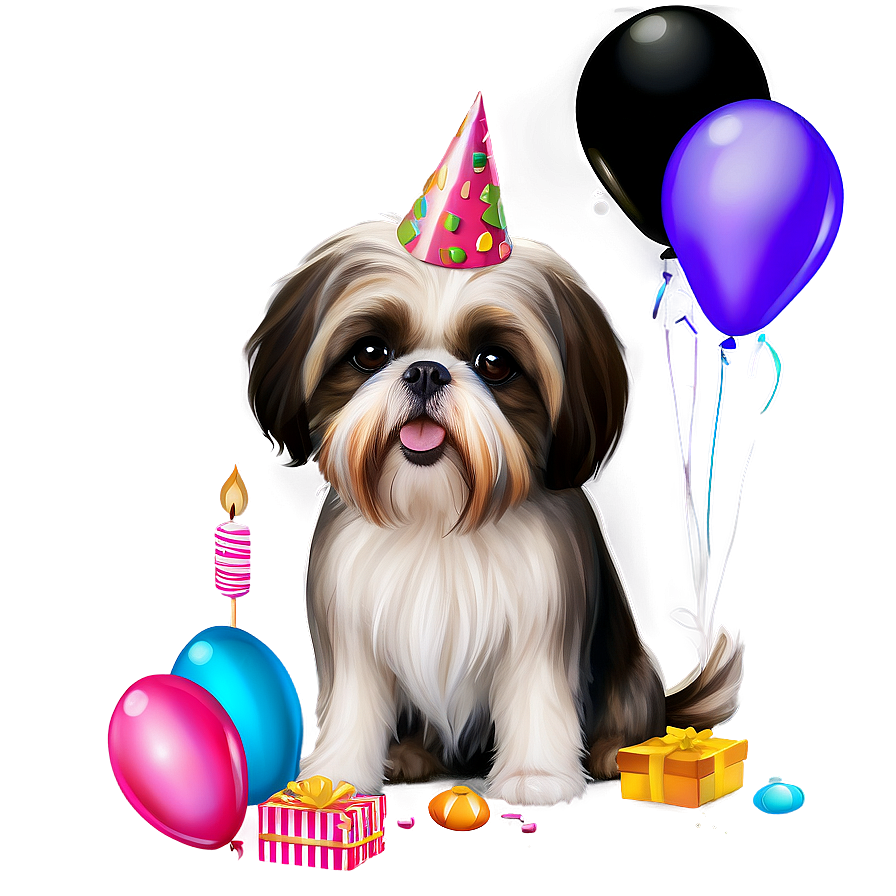 Shih Tzu Birthday Party Png 28 PNG Image