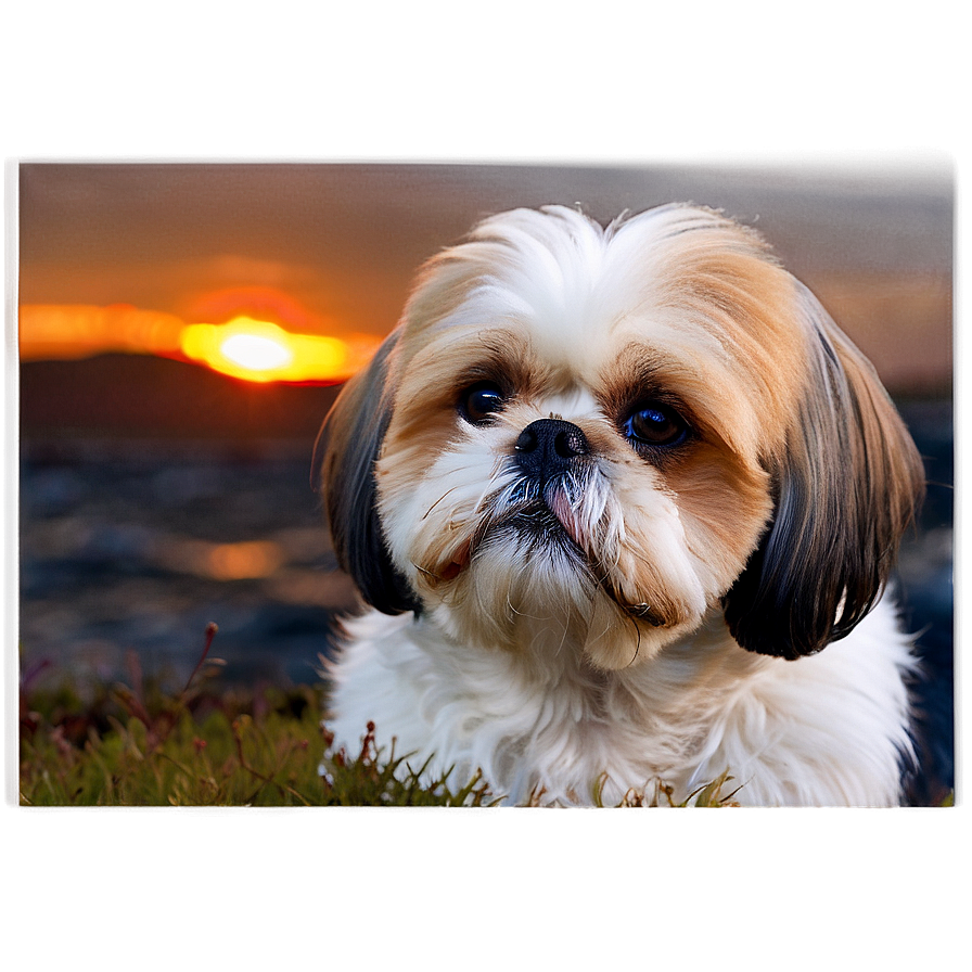 Shih Tzu Watching Sunset Png 06242024 PNG Image