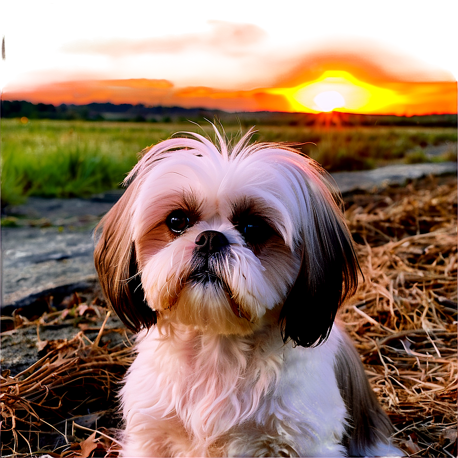 Shih Tzu Watching Sunset Png Clw96 PNG Image