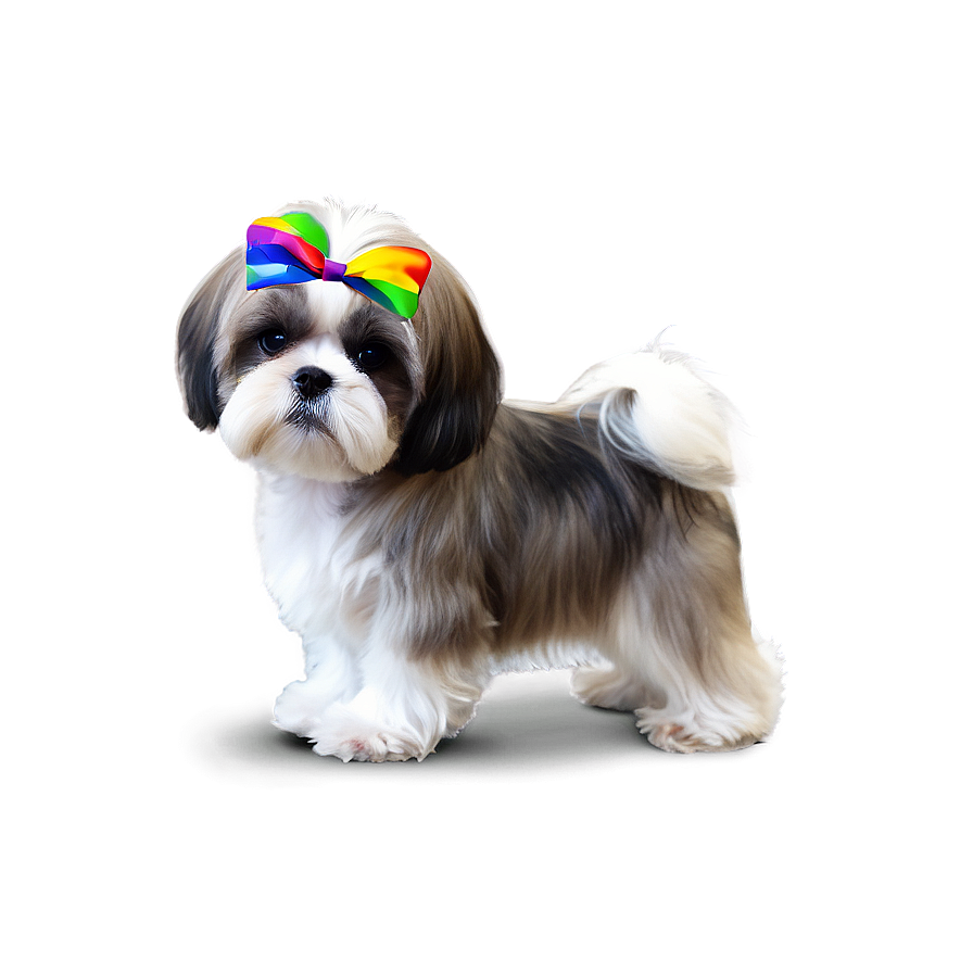 Shih Tzu With Colorful Background Png Bux83 PNG Image