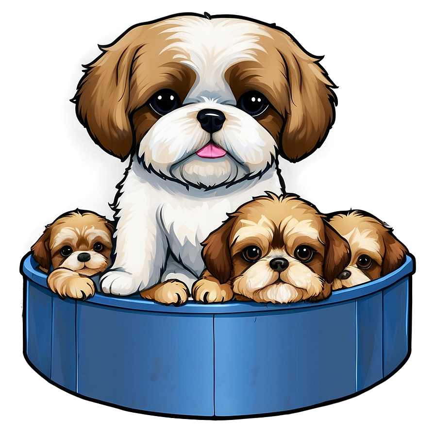 Shih Tzu With Puppies Png 82 PNG Image