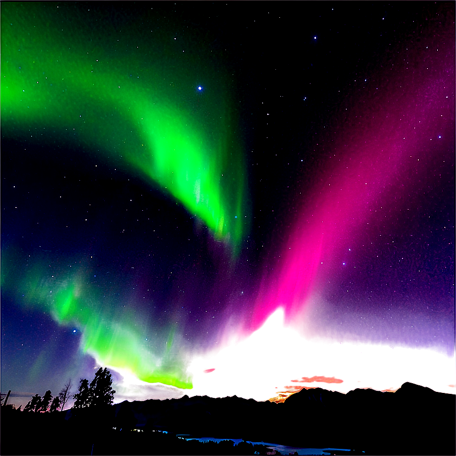 Shimmering Aurora Over Valley Png 51 PNG Image