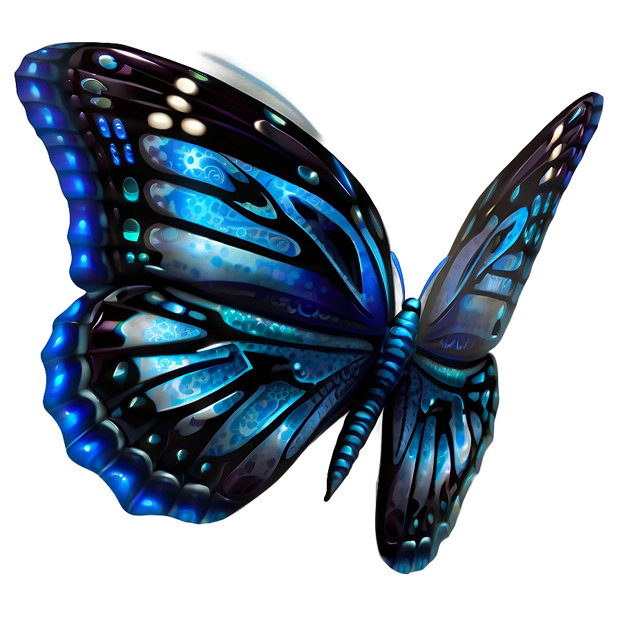 Shimmering Blue Butterfly Png Hke10 PNG Image